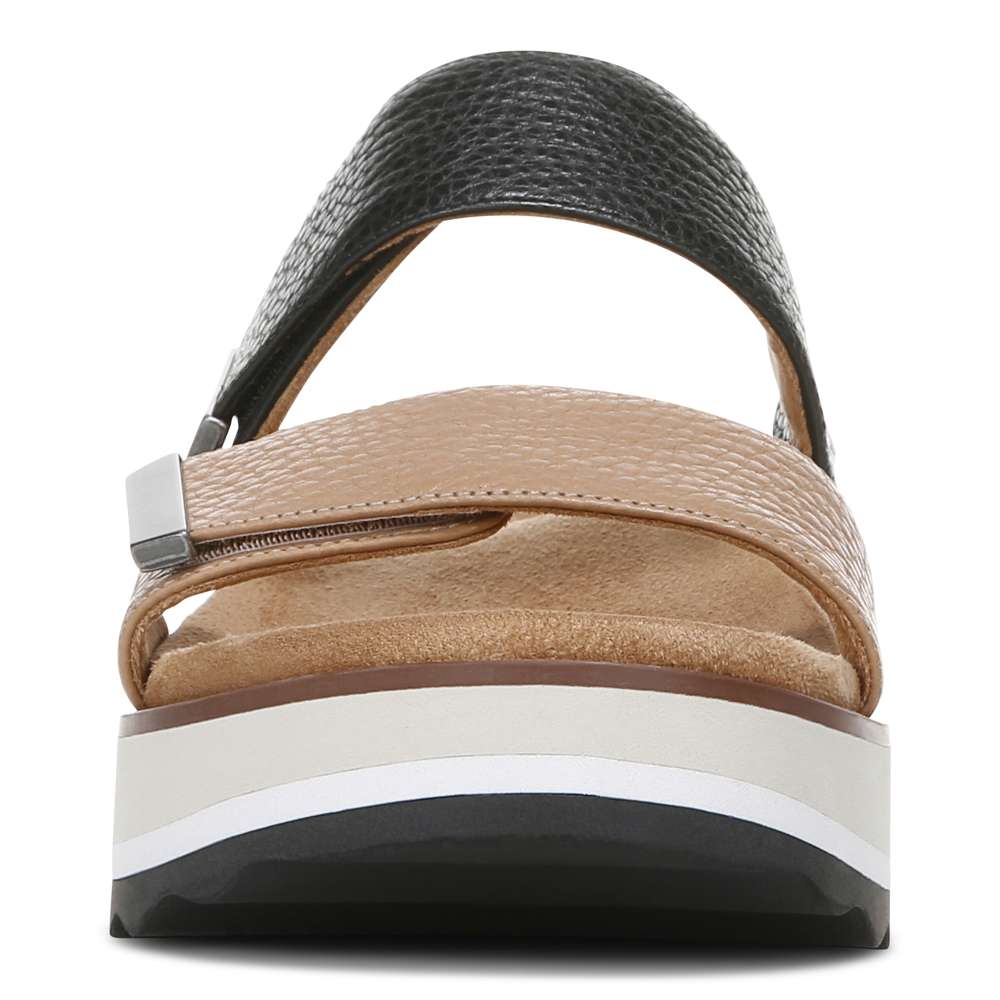 Brandie Flatform Slide - Black/Tan