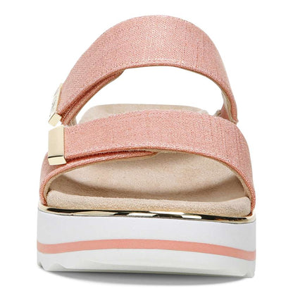 Brandie Flatform Slide - Papaya Linen