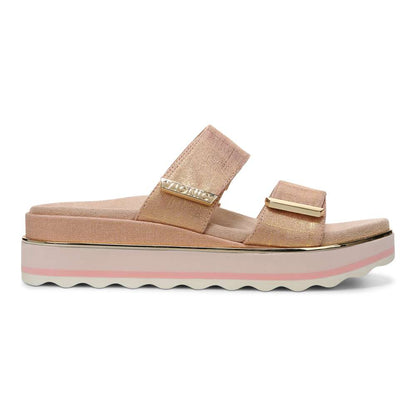 Brandie Flatform Slide - Roze Metallic
