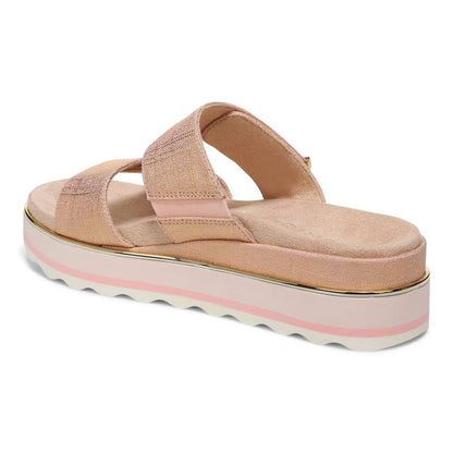Brandie Flatform Slide - Roze Metallic
