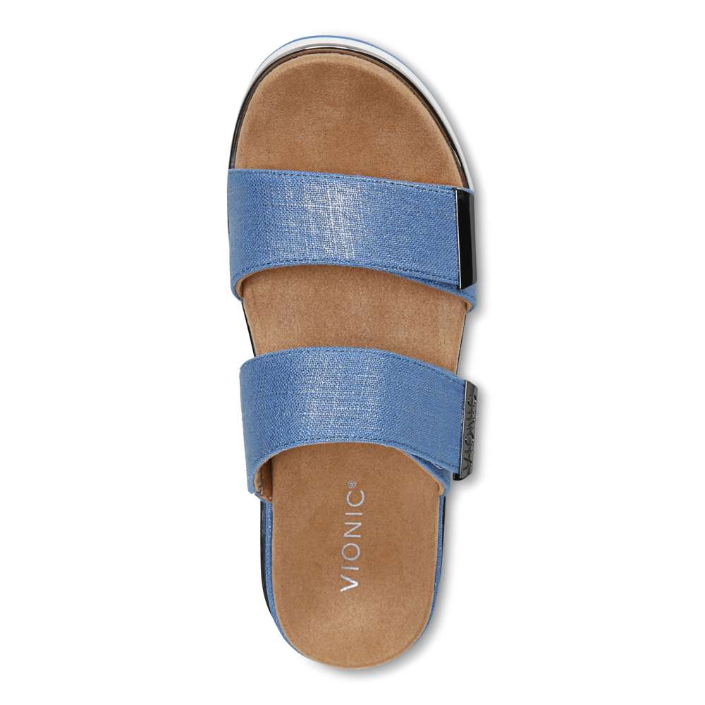 Brandie Flatform Slide - Vallarta Blue Linen