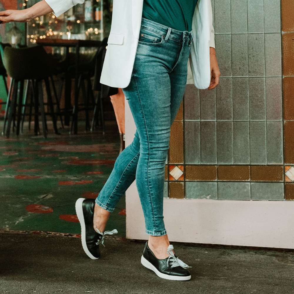 Bridgette Slip-On Casual Sneaker - Black Leather