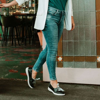 Bridgette Slip-On Casual Sneaker - Black Leather