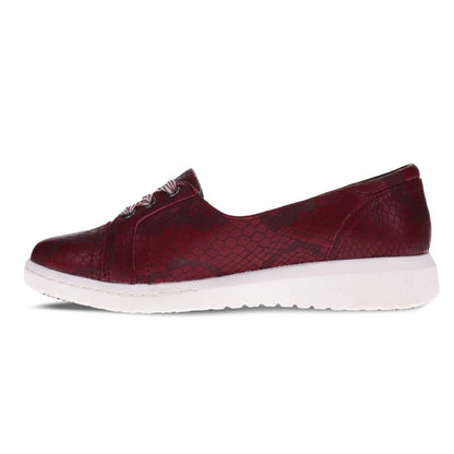 Bridgette Slip-On Casual Sneaker - Burgundy Snake