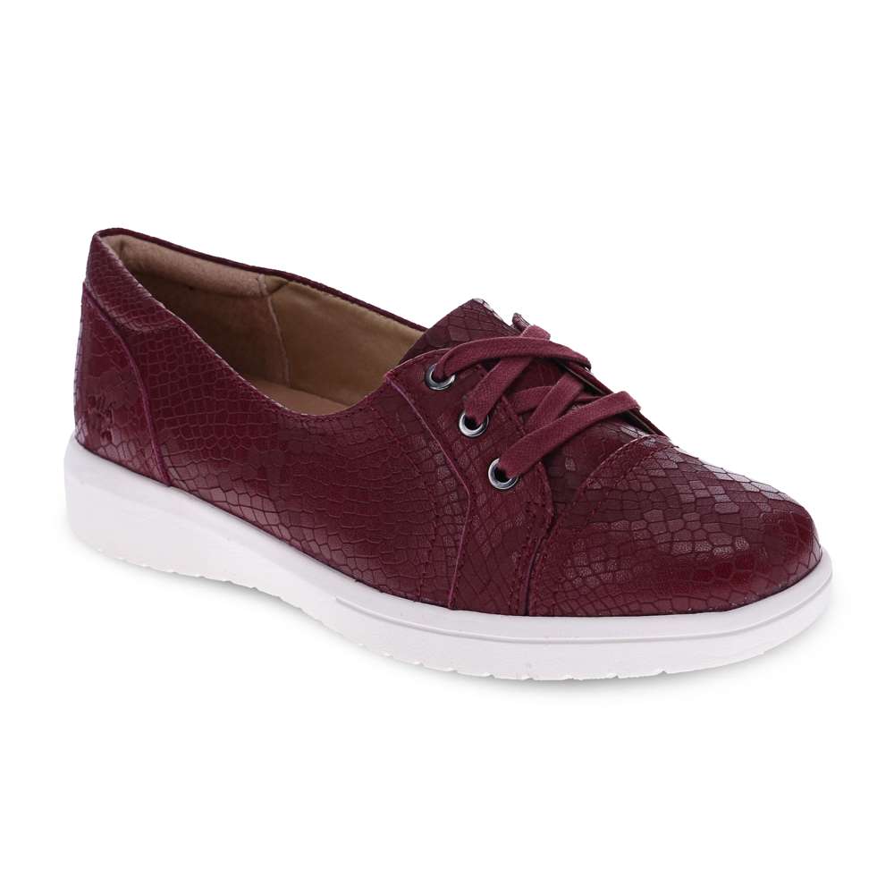 Bridgette Slip-On Casual Sneaker - Burgundy Snake