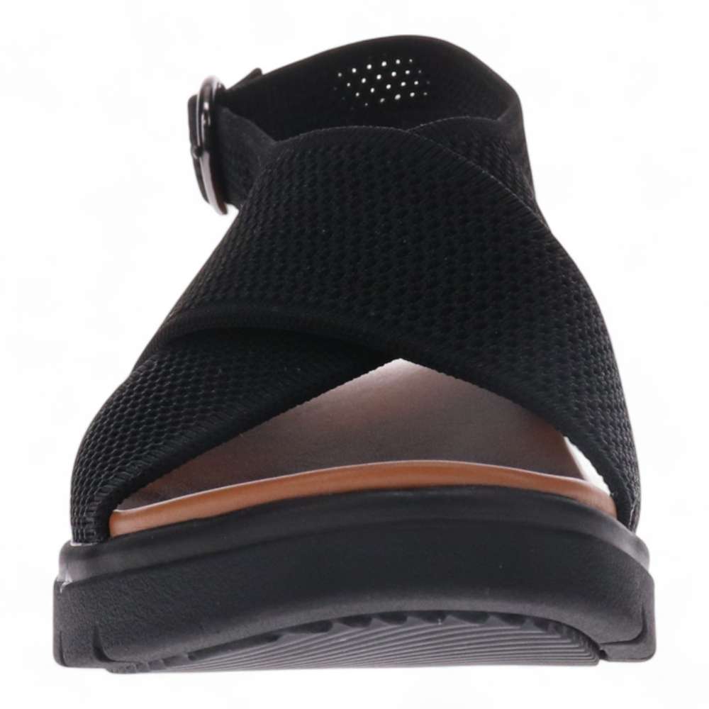 Celia Wedge Sandal - Black/Black