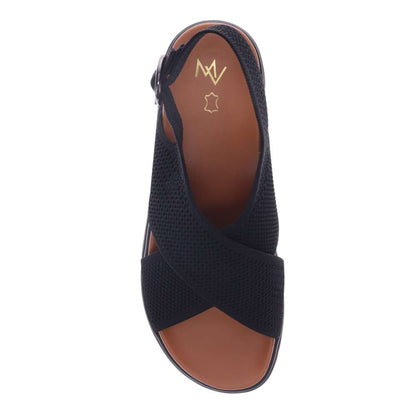 Celia Wedge Sandal - Black/Black