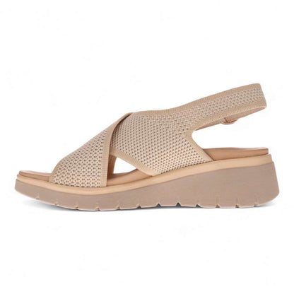 Celia Wedge Sandal - Beige