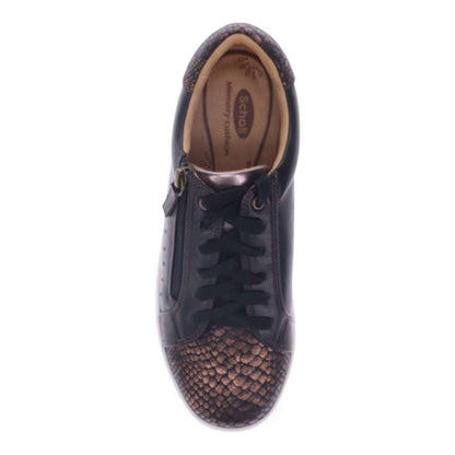 Cleo Zip Casual Sneaker - Black/Bronze
