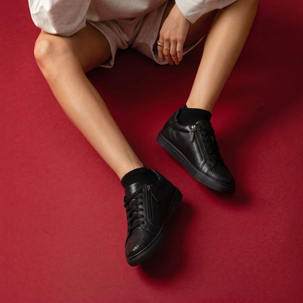 Cleo Zip Casual Sneaker - Black Multi