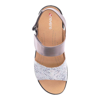 Como Adjustable Slingback Sandal - Teal Snake/Gunmetal