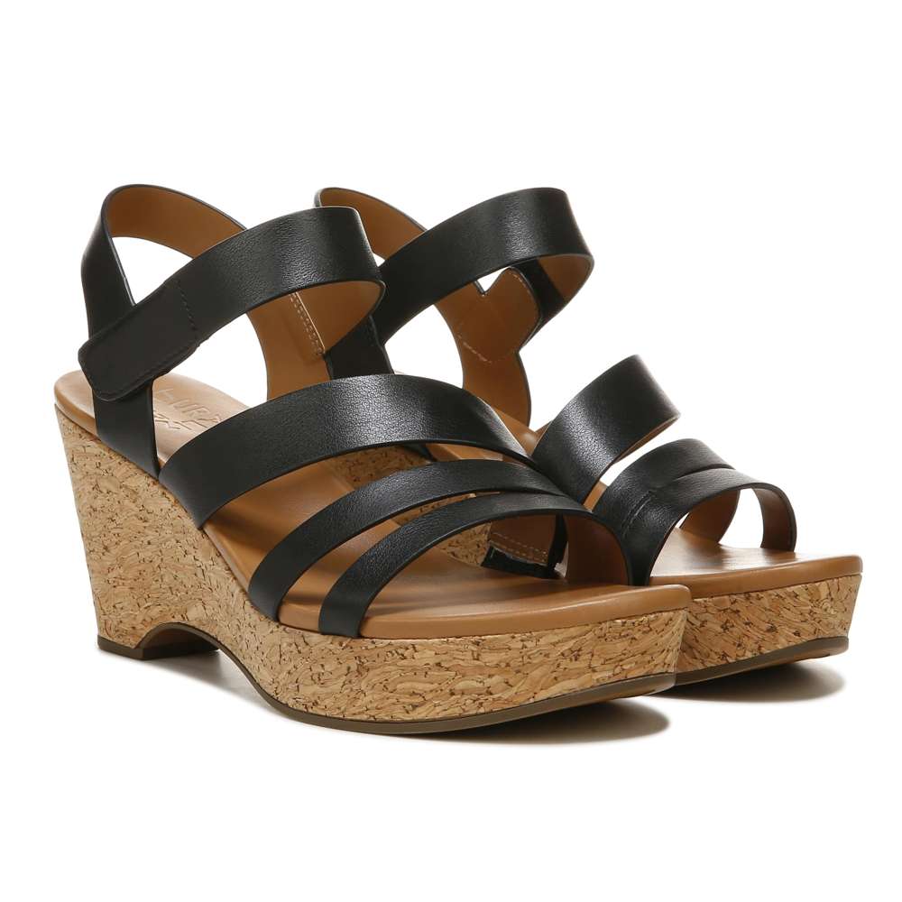 Cynthia Wedge Sandal - Black