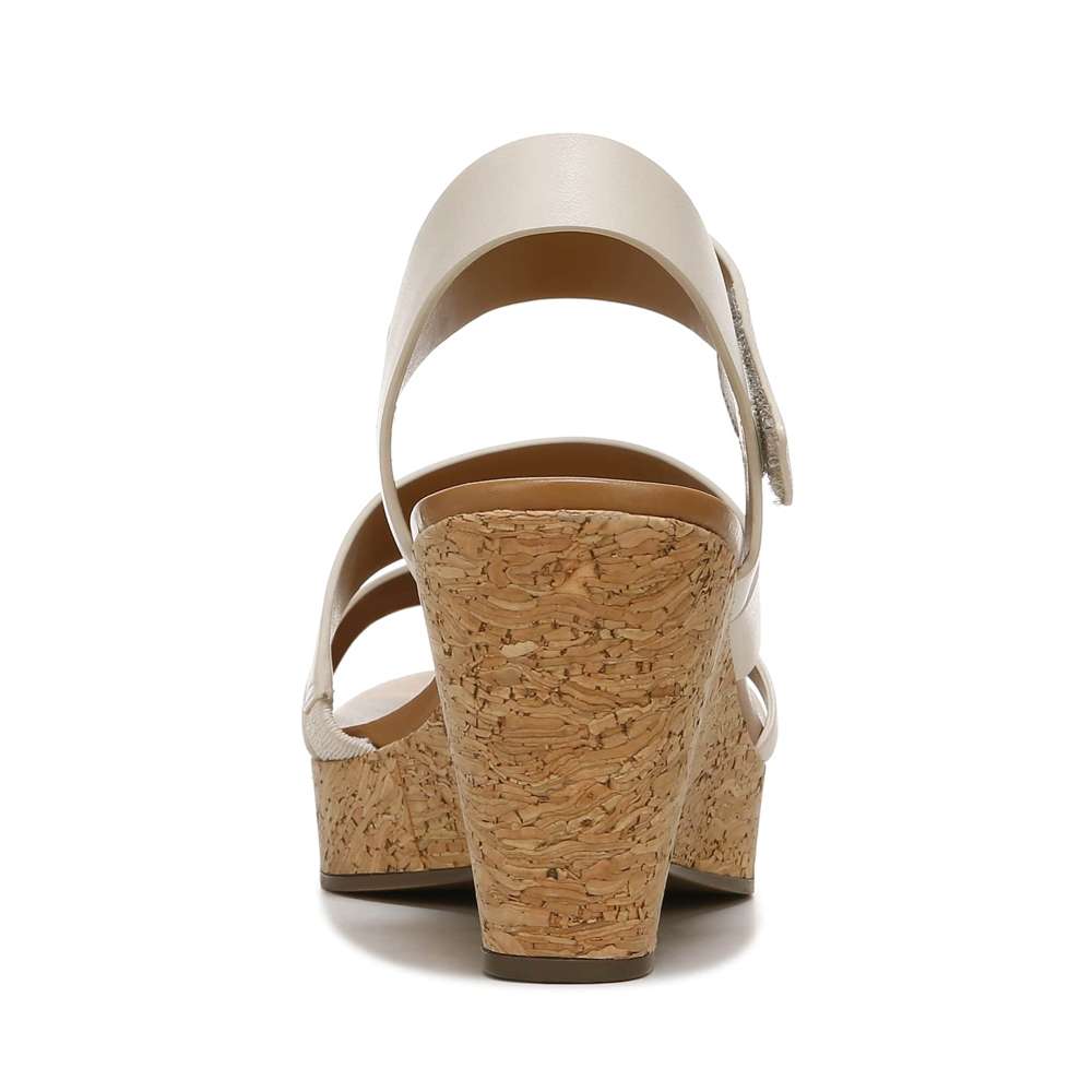 Cynthia Wedge Sandal - Porcelain