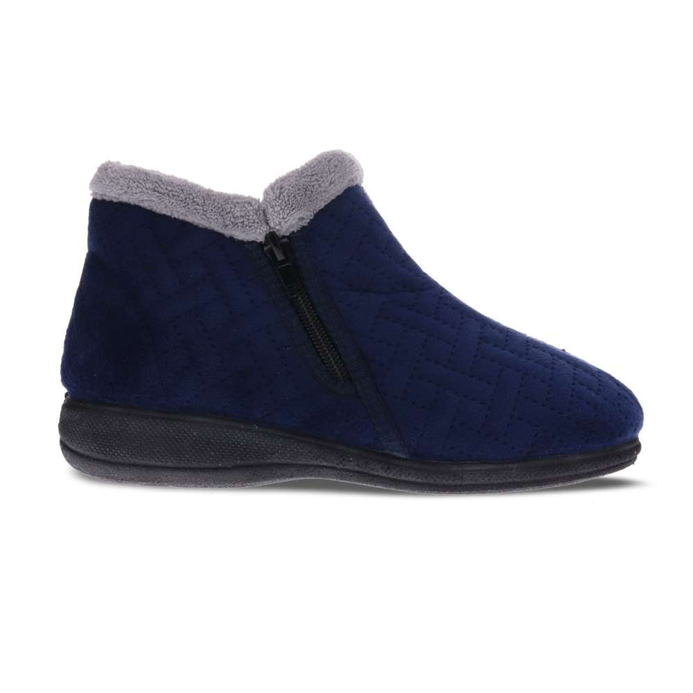 Dahlia Quilt Slipper - Royal Blue
