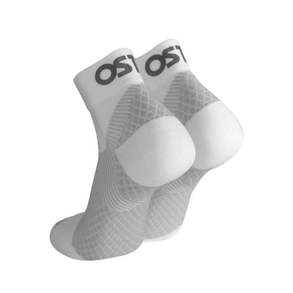 Quarter Crew Plantar Fasciitis Compression Socks (FS4) - White