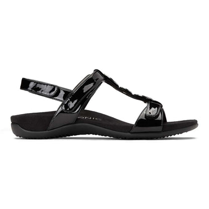 Farra Adjustable Sandal - Black Patent