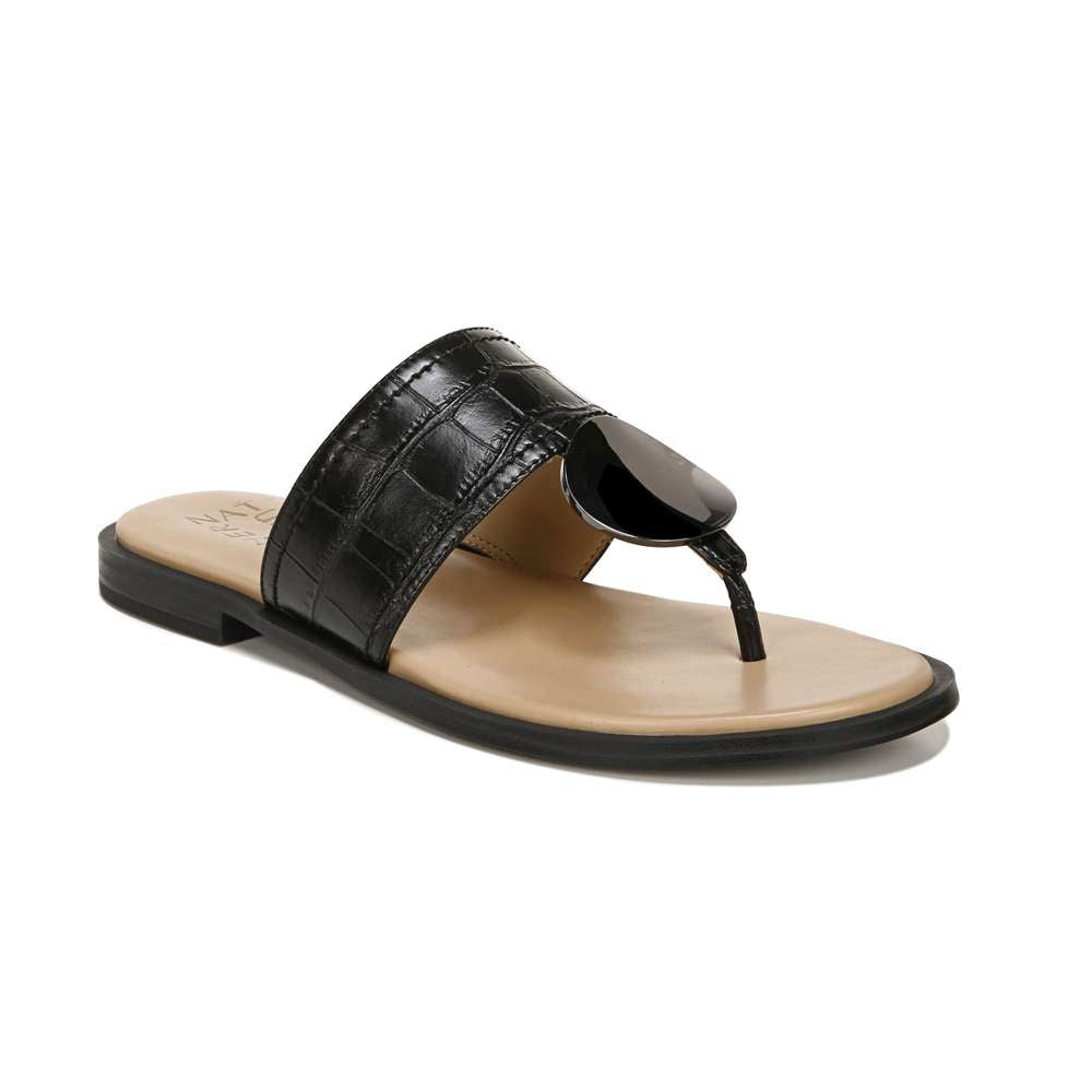 Frankie Toe Post Sandal - Black Croc