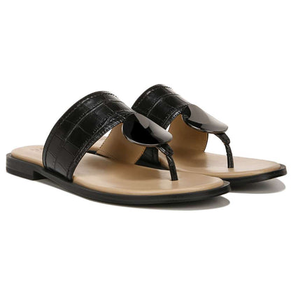 Frankie Toe Post Sandal - Black Croc