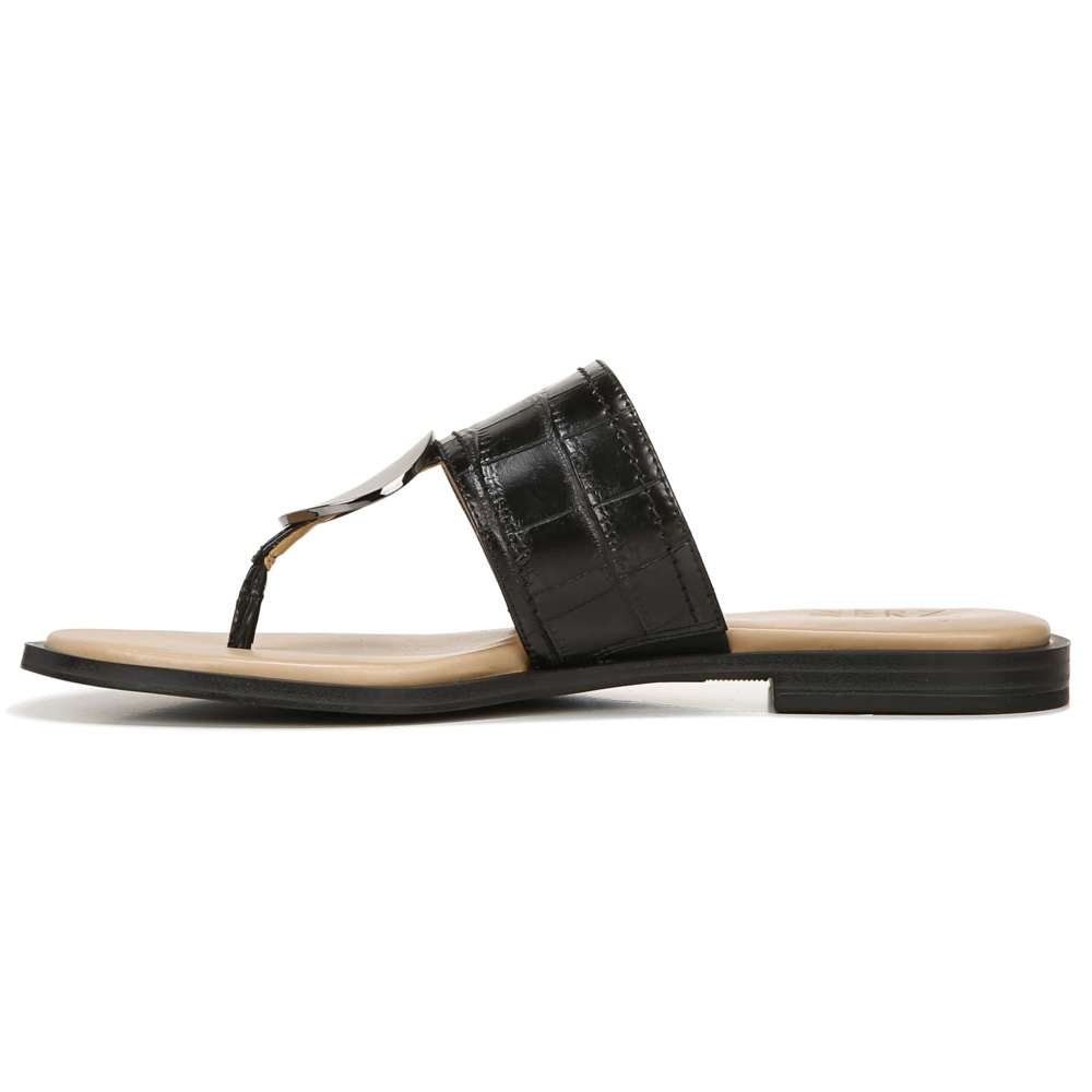 Frankie Toe Post Sandal - Black Croc