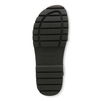 Jamie Flatform Lug Sandal - Black Leather