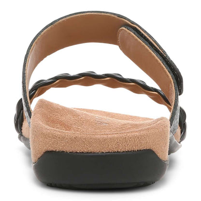 Jeanne Slide - Black Leather