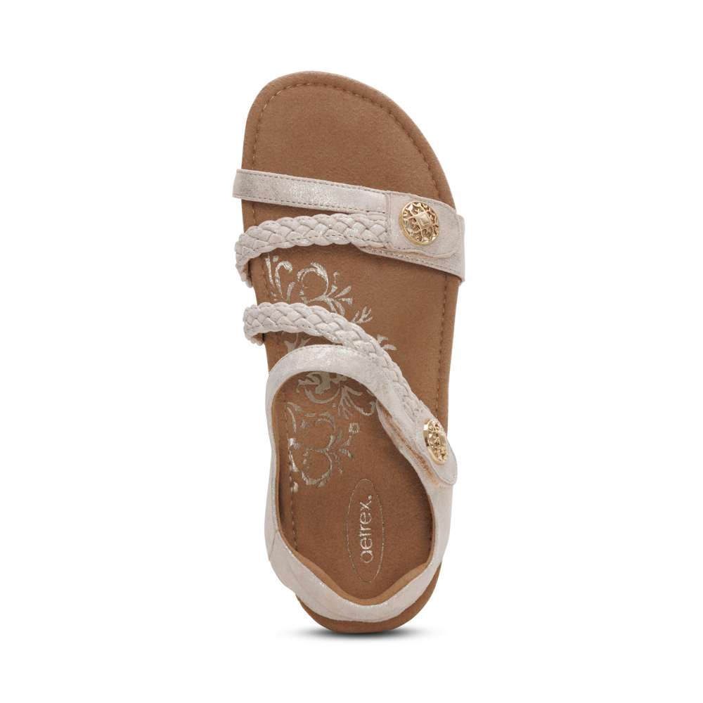 Jillian Braided Strap Sandal - Champagne