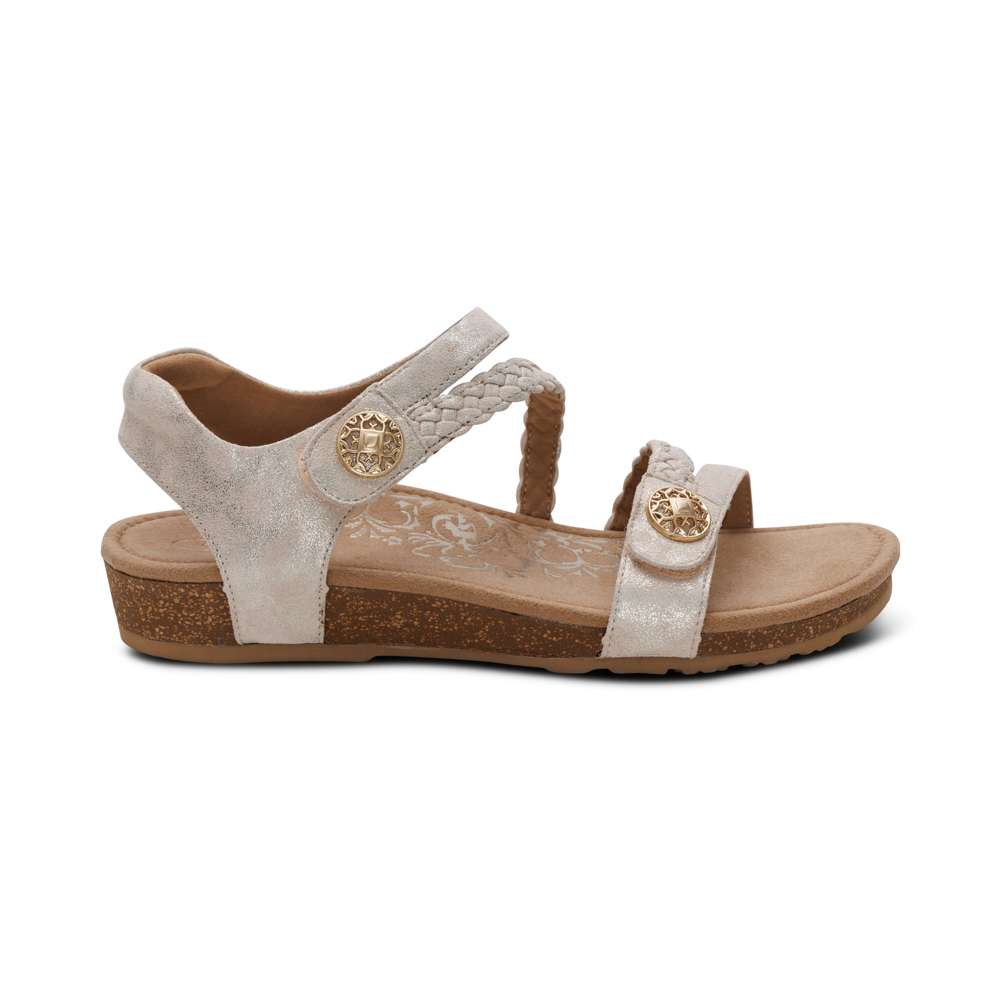 Jillian Braided Strap Sandal - Champagne