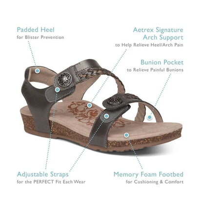 Jillian Braided Sandal - Walnut