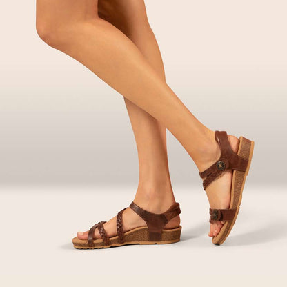 Jillian Braided Sandal - Walnut