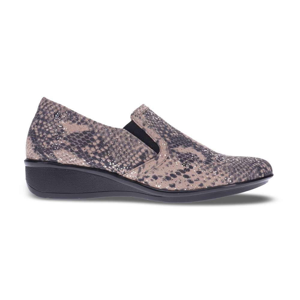 Jordan Wedged Slip-On - Taupe Snake