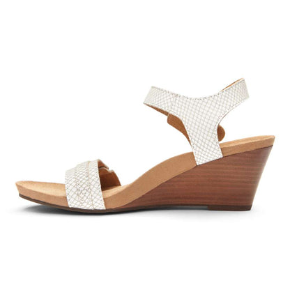 Laurie Wedge Sandal - White Snake