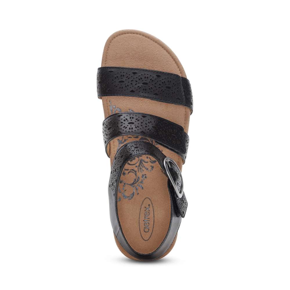 Lilly Strapped Sandal - Black Cutout