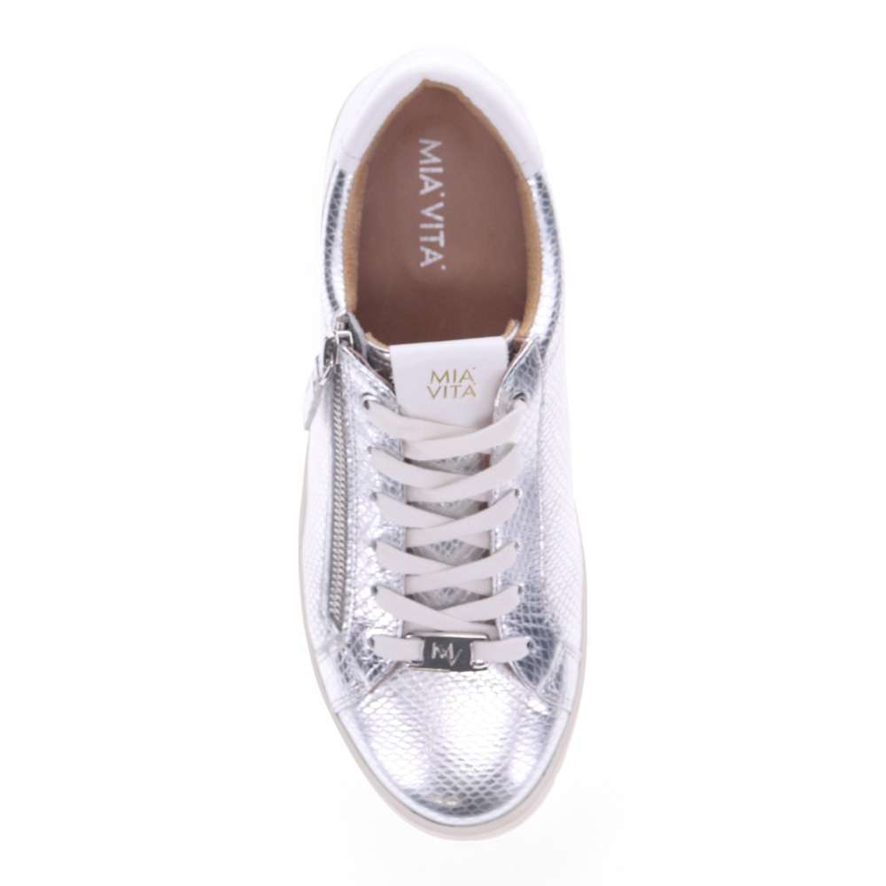 Luna Zip Casual Sneaker - Silver Snake