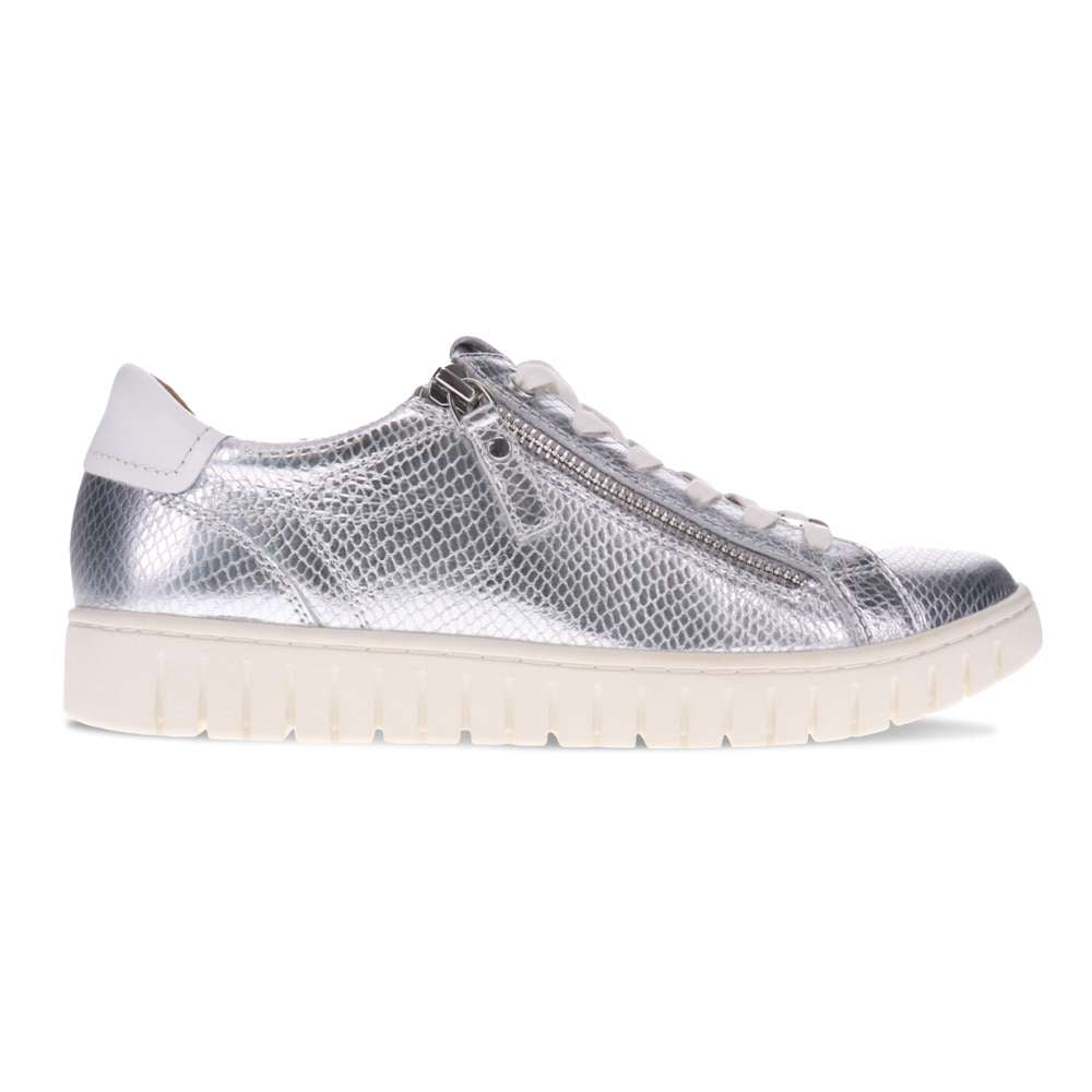 Luna Zip Casual Sneaker - Silver Snake