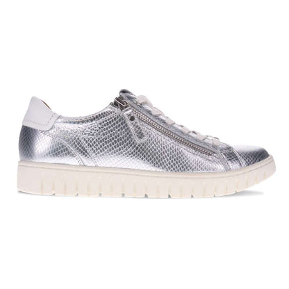 Luna Zip Casual Sneaker - Silver Snake