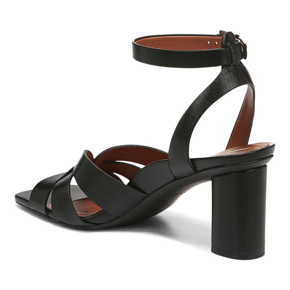 Marrin Heeled Sandal - Black Leather