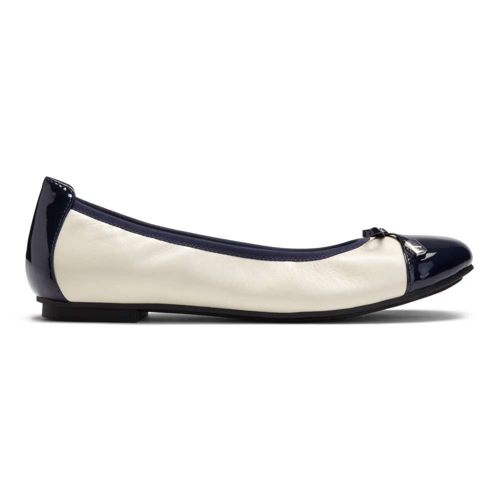 Minna Ballet Flat - Navy/Cream