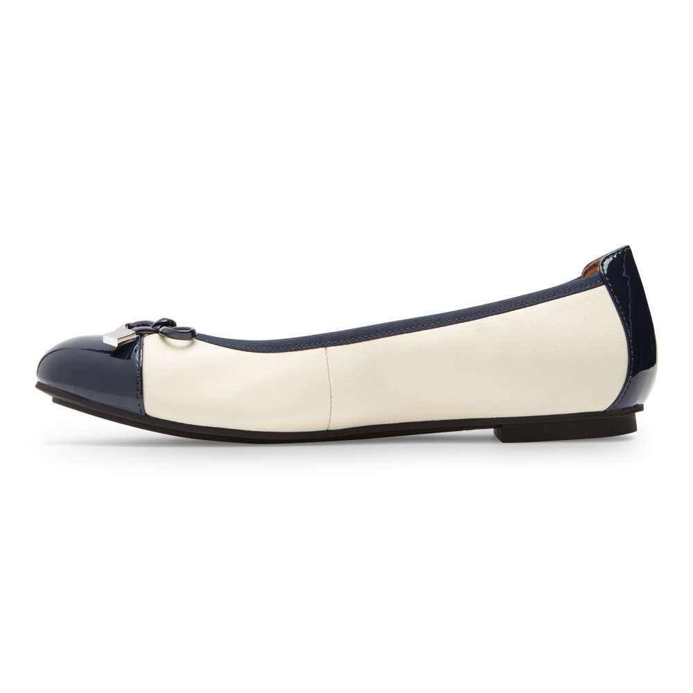 Minna Ballet Flat - Navy/Cream