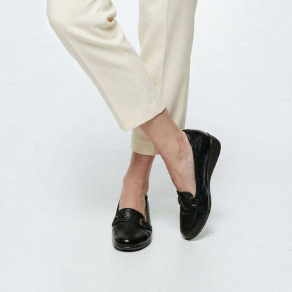Montmartre Wedged Loafer - Black Pebble