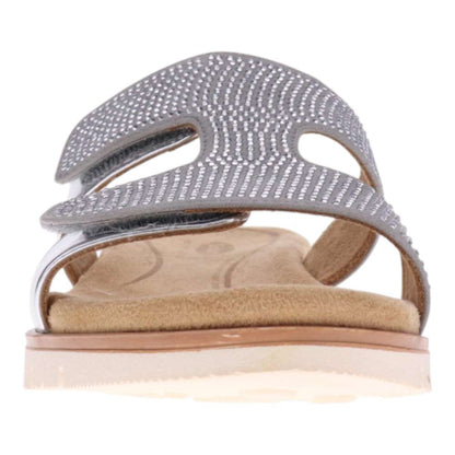 Nola Slide - Lt Grey/Rhinestone
