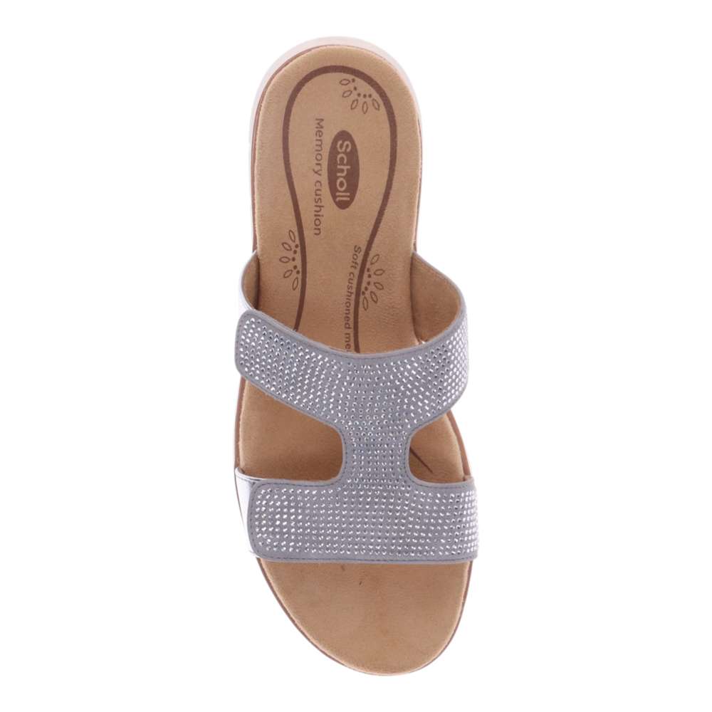 Nola Slide - Lt Grey/Rhinestone