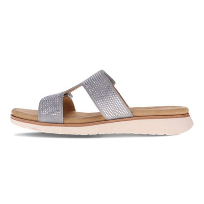 Nola Slide - Lt Grey/Rhinestone