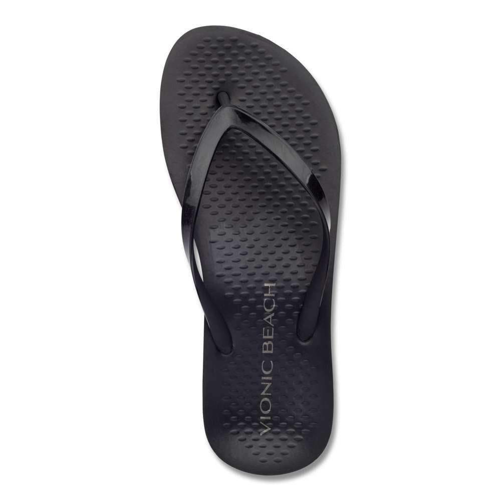 Noosa Solid Toe Post Sandal - Black/Black