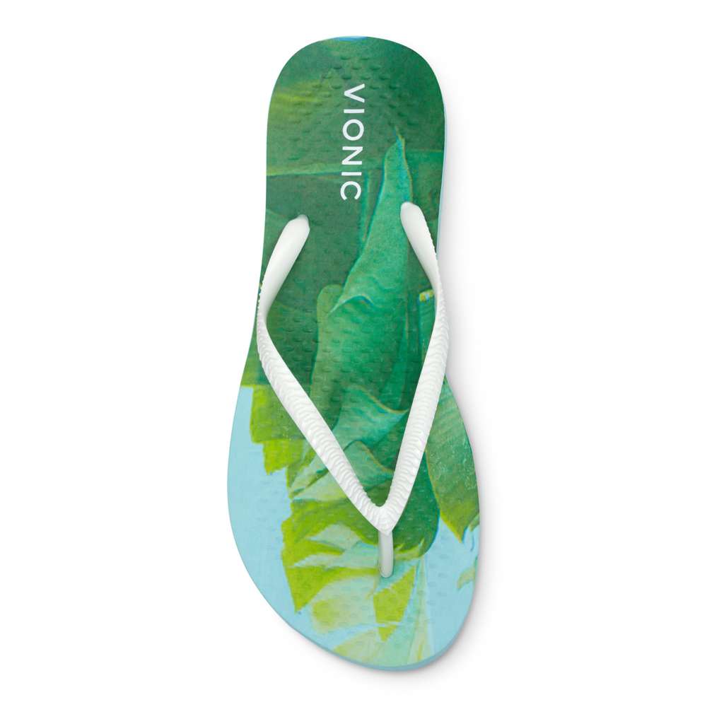 Noosa Print Toe Post Sandal - Green Tropical