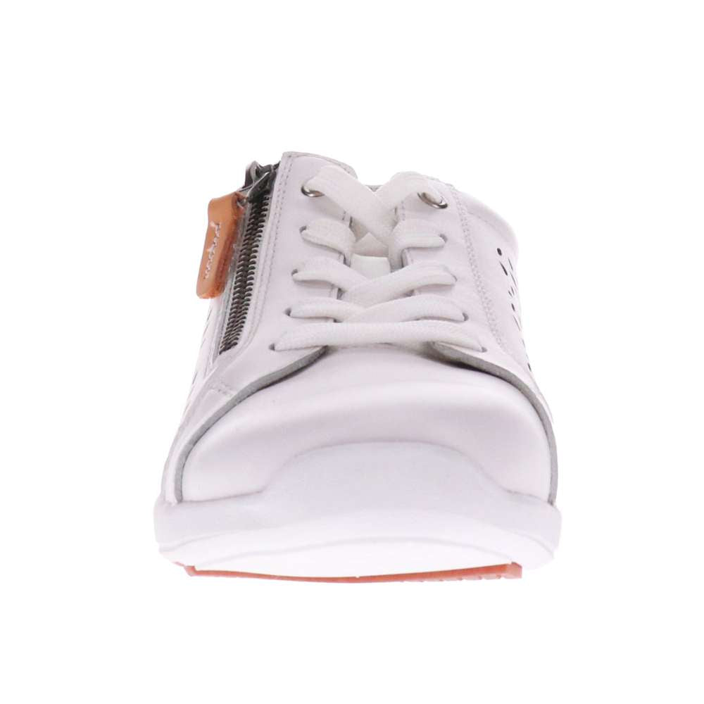 North Perf Zip Casual Sneaker - White/Apricot