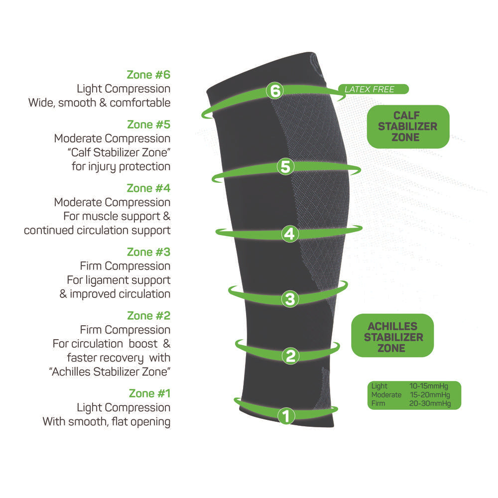 CS6 Sports Calf Compression Sleeve - White