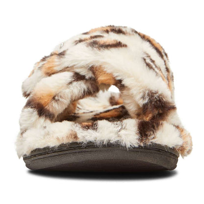 Relax Plush Slipper - Cream Leopard