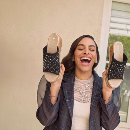 Royal Wedge Sandal - Black