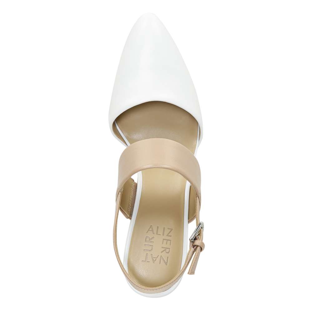 Suzie Block Heel - White/Nude