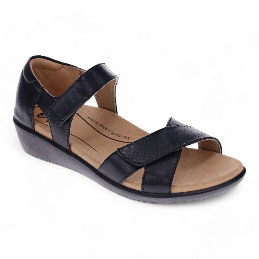 Taytay Wedged Sandal - Black/Black